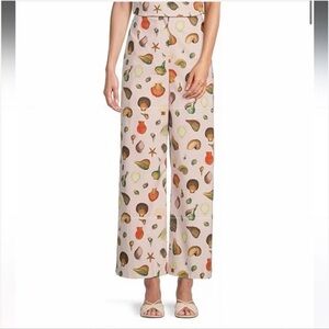 ANTONIO MELANI Seashell Print Straight Leg Pants - Cream
